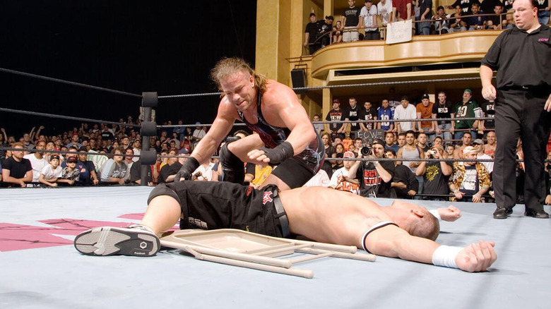 Rob Van Dam goes to pin a fallen John Cena in the middle of the ring during the main event of ECW One Night Stand.