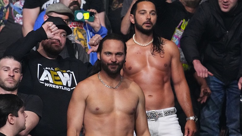 The Young Bucks in the crowd at AEW Dynasty 2025