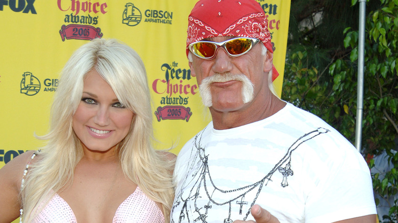 Brooke Hogan and Hulk Hogan during 2005 Teen Choice Awards - Arrivals at Gibson Amphitheater in Universal City, California, United States.
