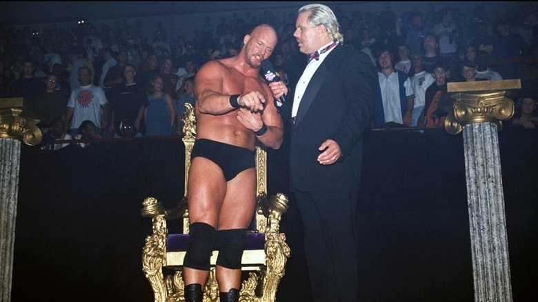 Steve Austin speaking to Michael Hayes