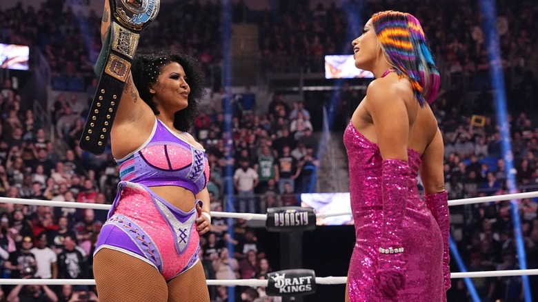 Willow Nightingale and Mercedes Mone staring off