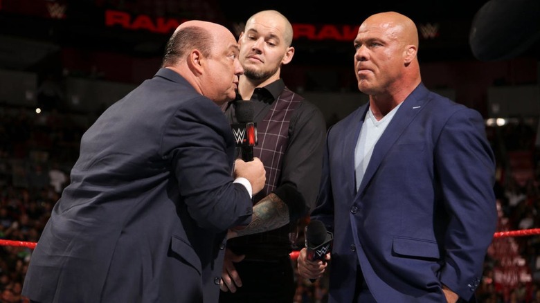 Kurt Angle talks to Paul Heyman